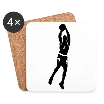 Basket-ball - Dessous de verre (lot de 4) - blanc - Devant