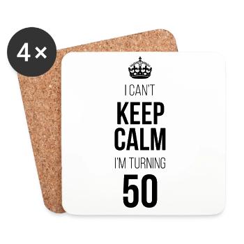 Ich kann mich nicht beruhigen. Ich werde 50. - Untersetzer (4er-Set) - Weiß - Vorne
