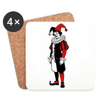 Joker Médiévale - Dessous de verre (lot de 4) - blanc - Devant