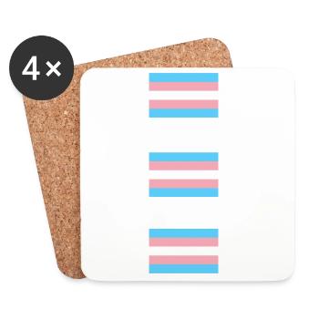 Trans Pride Flags   - Coasters (set of 4) - white - Front