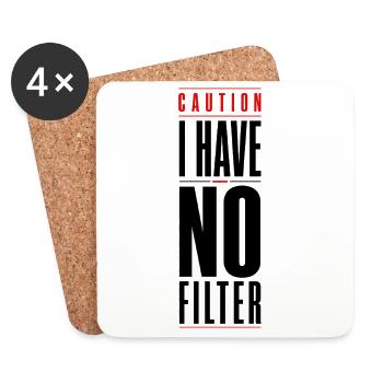 Attention : je n’ai pas de filtre sarcasme ironie humour - Dessous de verre (lot de 4) - blanc - Devant