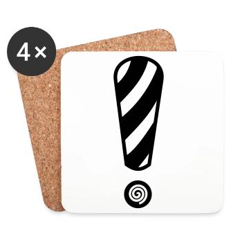 Black & White Spiral Stripes - Coasters (set of 4) - white - Front