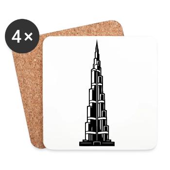 Burj Khalifa Dubai - Coasters (set of 4) - white - Front