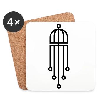 carillon - Dessous de verre (lot de 4) - blanc - Devant