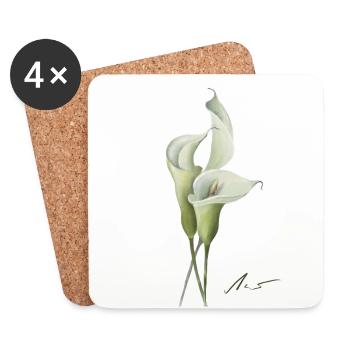 Calla lilies watercolors - Coasters (set of 4) - white - Front