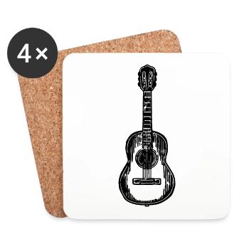 Gitarre Gitarrist - Untersetzer (4er-Set) - Weiß - Vorne