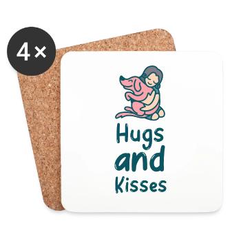 Hugs and kisses family animal lovers - Untersetzer (4er-Set) - Weiß - Vorne