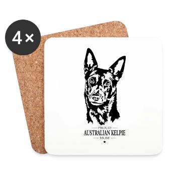 Australien Kelpie Maman Chien de troupeau Chiens Wilsigns - Dessous de verre (lot de 4) - blanc - Devant