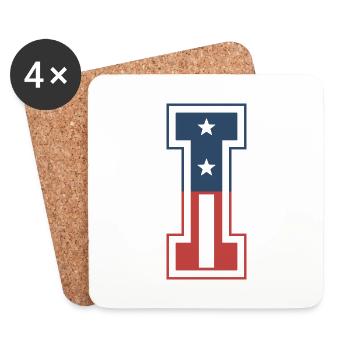 Letter I USA - Coasters (set of 4) - white - Front
