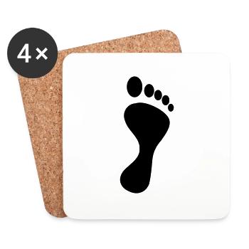 empreinte de pied - Dessous de verre (lot de 4) - blanc - Devant