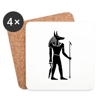 Gott Anubis Ägypten - Untersetzer (4er-Set) - Weiß - Vorne