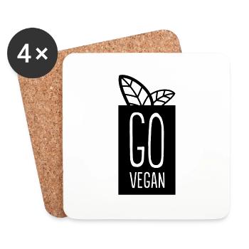 Go Vegan - Coasters (set of 4) - white - Front
