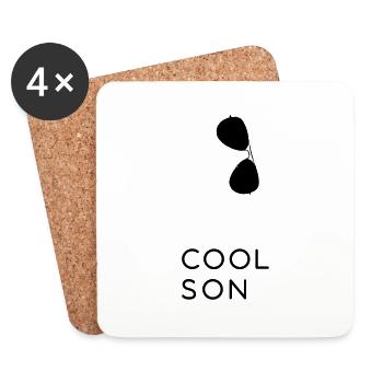 Cool Son - father and son Partnerlook Shirts - Coasters (set of 4) - white - Front