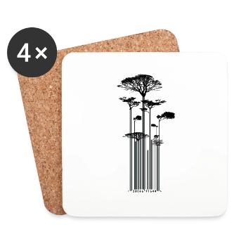 CODE BARRE - Arbre - conso - Dessous de verre (lot de 4) - blanc - Devant