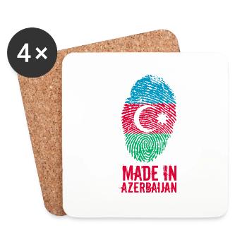 Made In Azerbaijan / Aserbaidschan / Azərbaycan - Untersetzer (4er-Set) - Weiß - Vorne