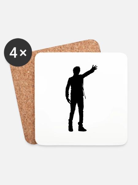 Man body Silhouette vector design - Coasters (set of 4) - white