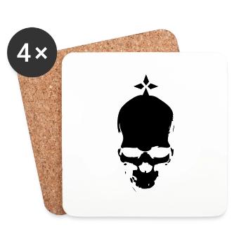 Hermelin Schädel tot Tod Totenkopf - Untersetzer (4er-Set) - Weiß - Vorne
