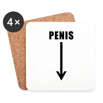 penis down there - Coasters (set of 4) - white - Front