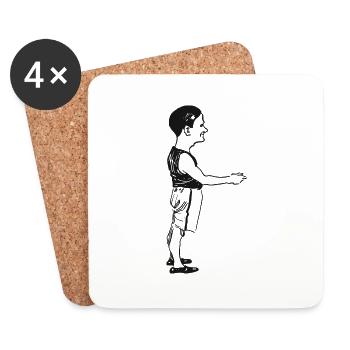 mann-sport-hand-01.png - Untersetzer (4er-Set) - Weiß - Vorne