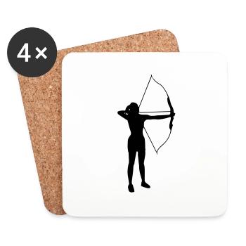 Archery female de - Untersetzer (4er-Set) - Weiß - Vorne