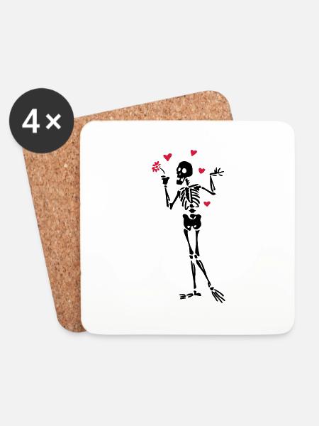 Skeleton lovers - Coasters (set of 4) - white