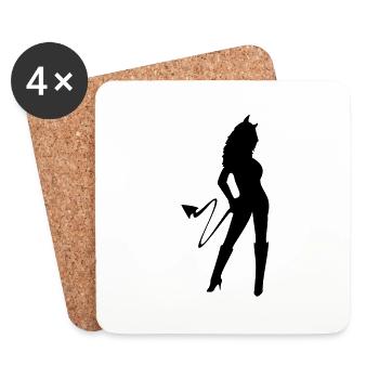 devilgirl - Untersetzer (4er-Set) - Weiß - Vorne
