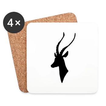 Antilope - Dessous de verre (lot de 4) - blanc - Devant