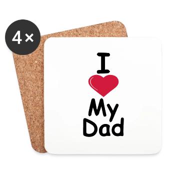 I love my dad - Coasters (set of 4) - white - Front