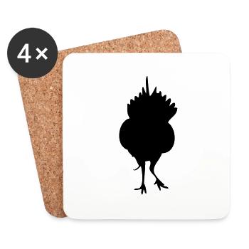 guineafowl pintade1 - Dessous de verre (lot de 4) - blanc - Devant