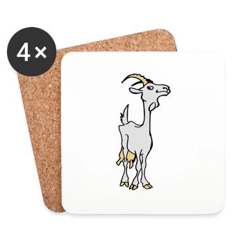 Goat - Coasters (set of 4) - white - Front
