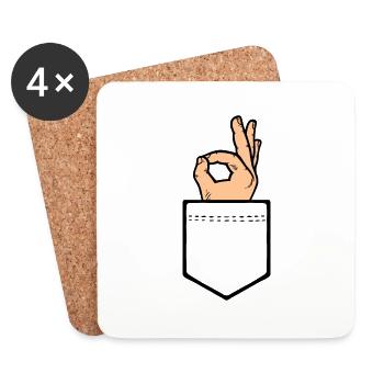 Tasche OK Hand - Untersetzer (4er-Set) - Weiß - Vorne