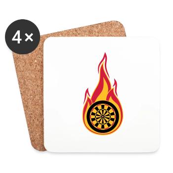 fire target burn flames hot association log - Coasters (set of 4) - white - Front
