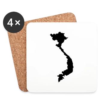 Vietnam Map - Coasters (set of 4) - white - Front