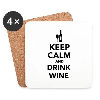 Keep calm and drink Wine - Dessous de verre (lot de 4) - blanc - Devant