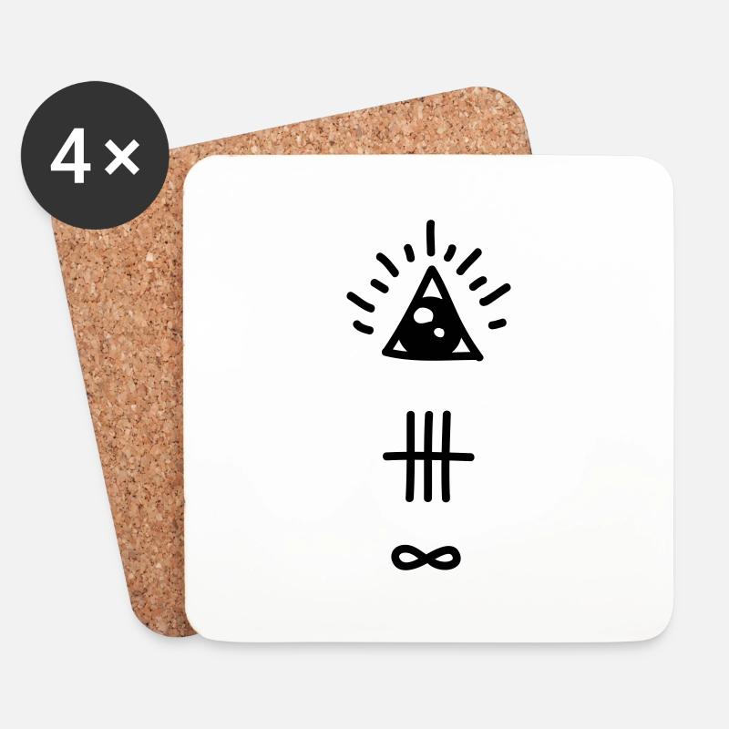 Hipster - Untersetzer (4er-Set) - Weiß
