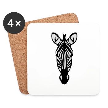 Zebra wildes Tier 28012 - Untersetzer (4er-Set) - Weiß - Vorne