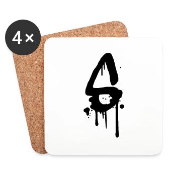 S graffiti drops Farbklex spray - Coasters (set of 4) - white - Front