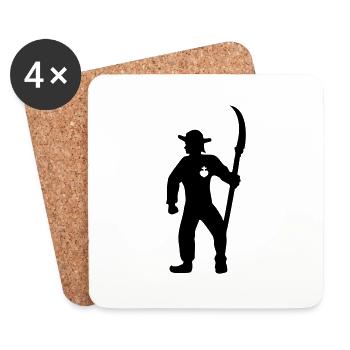 paysan fermier agriculteur vendéen - Dessous de verre (lot de 4) - blanc - Devant