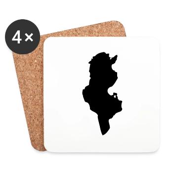 tunisia_country_01 - Dessous de verre (lot de 4) - blanc - Devant