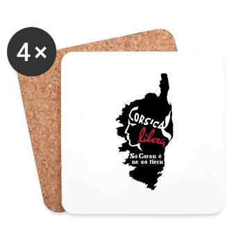 CORSE - CORSICA - Dessous de verre (lot de 4) - blanc - Devant