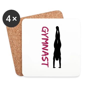 Gymnast, gymnastics - Coasters (set of 4) - white - Front