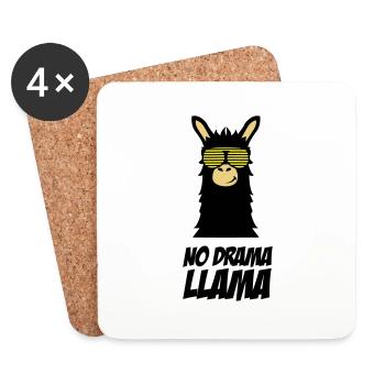 drama_llama_002 - Dessous de verre (lot de 4) - blanc - Devant