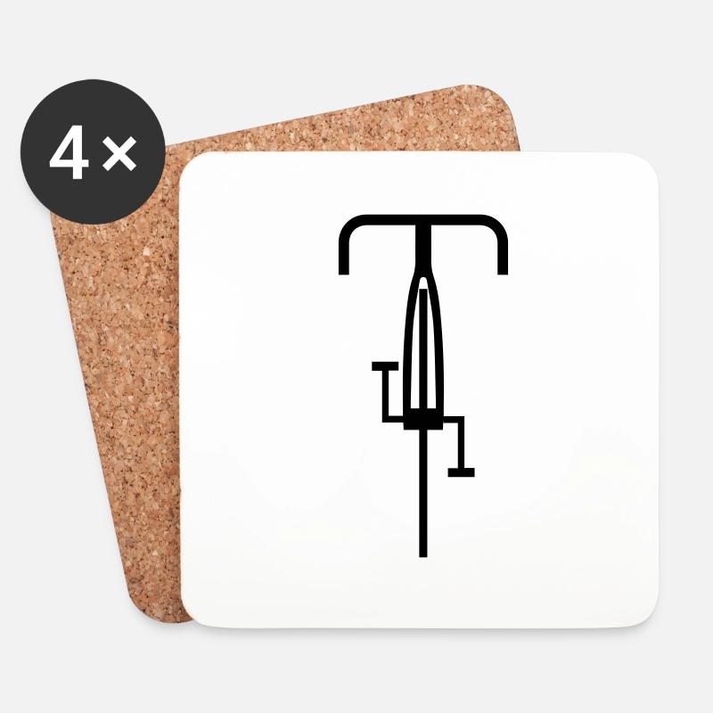 Fahrrad - Untersetzer (4er-Set) - Weiß
