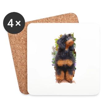 Caniche chiot mignon chien pour les propriétaires de chiens - Dessous de verre (lot de 4) - blanc - Devant