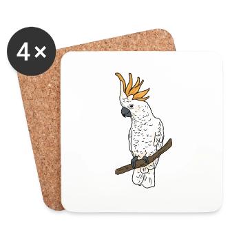 Kakadu Vogel Papagei - Orangehaubenkakadu - Untersetzer (4er-Set) - Weiß - Vorne