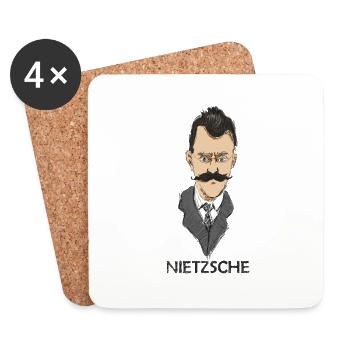 Friedrich Nietzsche - Dessous de verre (lot de 4) - blanc - Devant