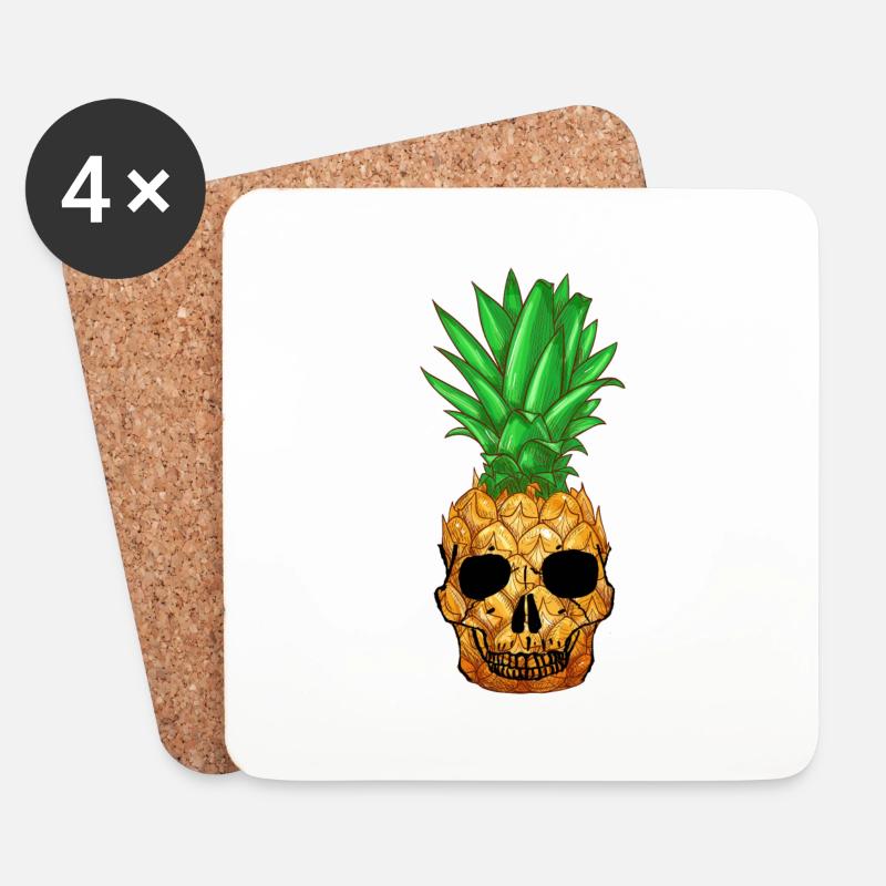 Ananas Punk - Untersetzer (4er-Set) - Weiß