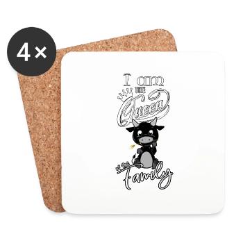 Vache d'herens, eringer, I am the queen... - Dessous de verre (lot de 4) - blanc - Devant