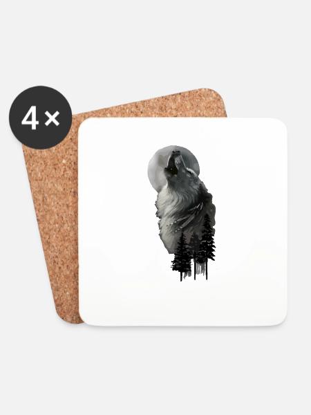 Wolv - Coasters (set of 4) - white