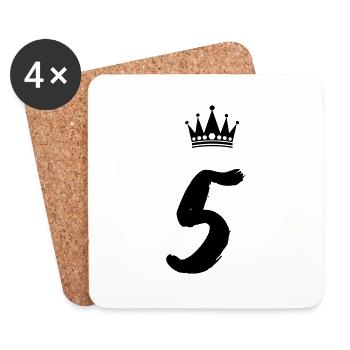 5 Krone - Untersetzer (4er-Set) - Weiß - Vorne